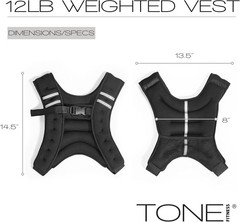 12 lb Tone Weighted Vest for Enhanced Workouts – Neoprene, Reflective Safety