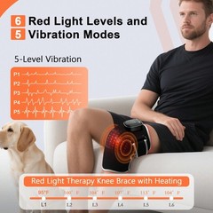 RAYOCON Red Light Therapy Knee Massager, Heated Infrared Vibration Brace Pain…