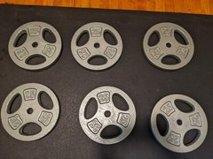Cap Barbell 25 Lb Weight Plates 1 Inch Standard Size Not Olympic 6 Total