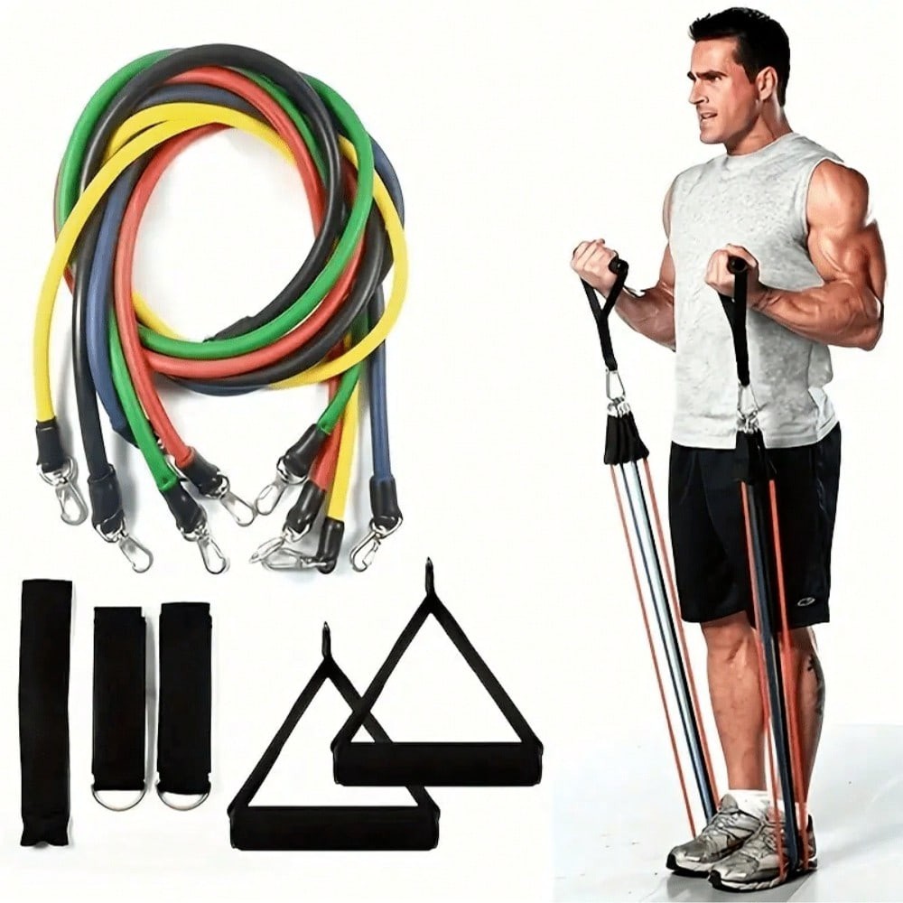 11Pcs Resistance Bands Set – Strength Training Home Gym Equipment for Men & W…