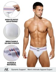 Men’s Jockstrap Athletic Support Jock Strap with 3″ Elastic Waistband & Venti…