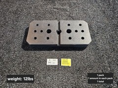 Vinyl Rectangle Weight Plate 12 LBS 15″ L x 7.5″ Stackable, Black