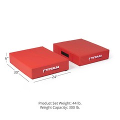 Titan Fitness Red Silencer Drop Pad Set, Weightlifting Drop Pads, 6in Crash Pads