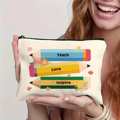 Teacher-Themed Travel Cosmetic Bag