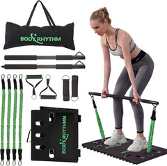 Portable Home Gym Workout Equipment – Includes 150 Lbs Resistance Bands, Collaps