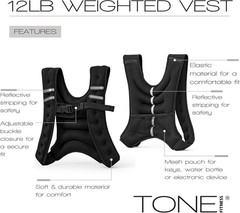 12 lb Tone Weighted Vest for Enhanced Workouts – Neoprene, Reflective Safety