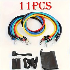 11PCS Resistance Bands Set TPE Exercise Bands for Home Gym Fitness Training