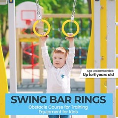 SereneLife ACCSLGYMBAR20 Gymnastic Clamping Hoops Monkey Rings