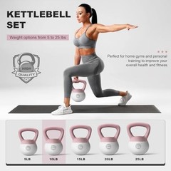 Soft Kettlebell 5LB-25LB for Home Gym, Anti-Slip Fitness Weights, Strength Train