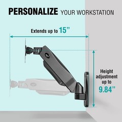 ELG Full Motion Swivel Monitor Wall Mount Stand Gas Spring for black /