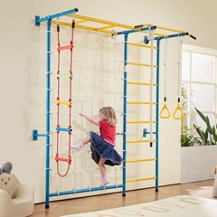 VEVOR Wall Gym for Kids 7 in 1 Steel Indoor Kids Gym for Exercise Climbing Toys