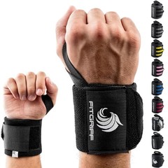 Fitgriff Wrist Wraps 18″ Weightlifting Gym Support Bench Press Black Pair