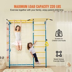 Wall Gym for Kids 7 in 1 Steel Indoor Kids Gym for Exercise Climbing Toys