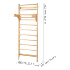 Swedish Ladder Wall Gym 10-Level Wooden Indoor Playground Climbing Ladder
