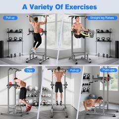 RELIFE REBUILD YOUR LIFE Power Tower Pull Up Bar Station Workout Dip Station…