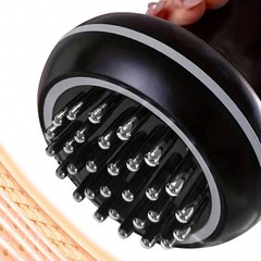 Electric Meridian Massage Brush with Heat & LED, 3-Speed Body Massager Black