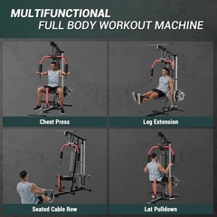 Home Gym Station 300lb Capacity Space-Saving Full Body Workout Machine