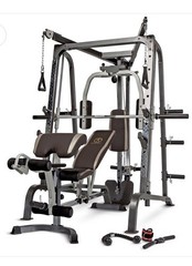 Marcy SM-4903 Smith Machine Home Gym w/ Adjustable Bench, Pulley, Leg Ext