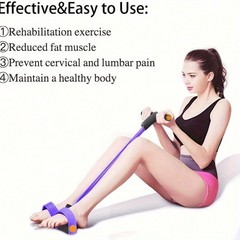 6-Tube Elastic Pedal Resistance Band – Full Body Workout & Muscle Toning Tool