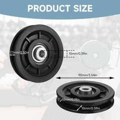 90mm/3.5″ Universal Nylon Bearing Pulley Wheel Replace for Gym Equipment Part…