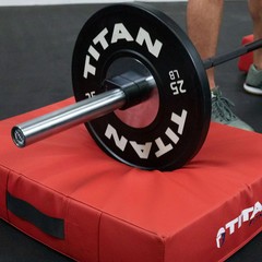 Titan Fitness Red Silencer Drop Pad Set, Weightlifting Drop Pads, 6in Crash Pads