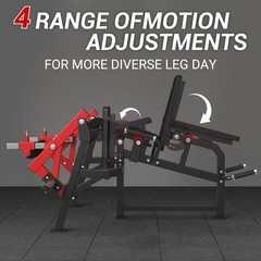 Leg Extension Curl Machine Adjustable Bench Plate Loaded Home Gym 350lbs Red New