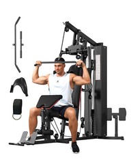Multifunctional Home Gym Equipment with Pulley System Full Body Strength Train