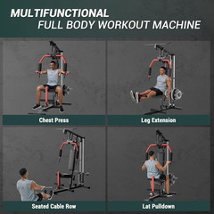 5-In-1 Multifunctional Home Gym Equipment: Full Body Workout Machine with LAT Pu