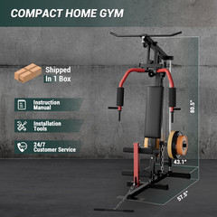 Multifunctional Home Gym Equipment – 300LB Capacity All-In-One Workout Station w