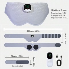 Smart Glute Trainer Butt Lifter, Wireless Hip Muscle Stimulator with 10 Modes