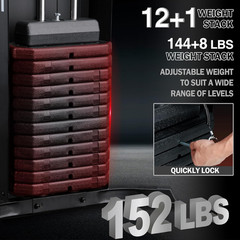Mikolo Home Gym, Workout Station with 150LBS Weight Stack, Multifunctional Home