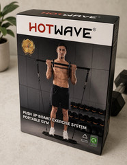 HOTWAVE Portable Push Up Board Exercise System Gym & Training, Black, Weights