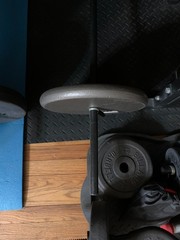 Total Gym weight bar 50 POUNDS GRAY BAR ,50 POUND WEIGHTS EACH and BLACK BAR