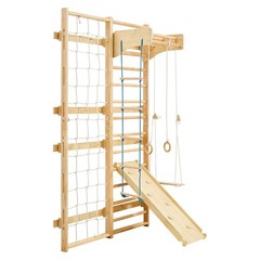 VEVOR Swedish Ladder Wall Gym 8-in-1 15-Level Solid Wood Gymnastic Stall Bars