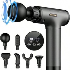 Mini Deep Tissue Massage Gun – 6 Heads, 30 Speeds, Portable Pain Relief
