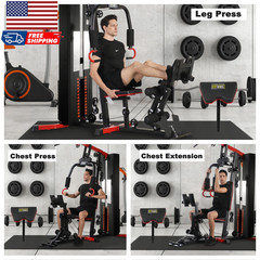 LX770 Multifunctional Full Home Gym System Workout Station with 160 Lbs Weight S