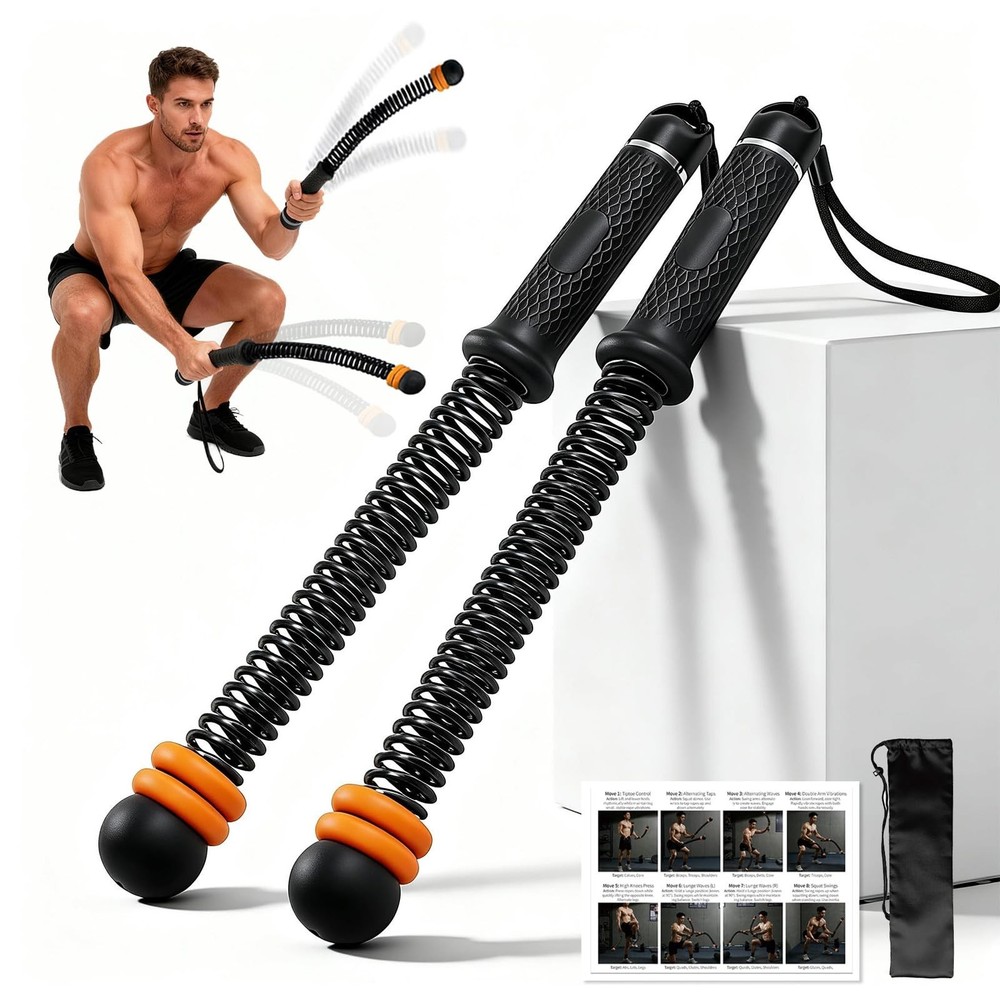 Ropeless Battle Ropes for Home Gym, Weighted Cordless Battle Rope with Adjust…