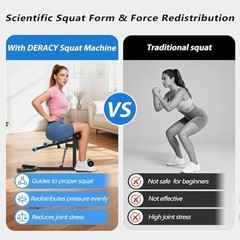 Adjustable Squat Machine for Home Gym, Deep Leg Workout Equipment, Glutes Traine