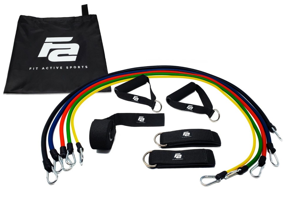 Sports Resistance Band Set – Handles, Ankle Straps, Door Anchor, Carrying Bag